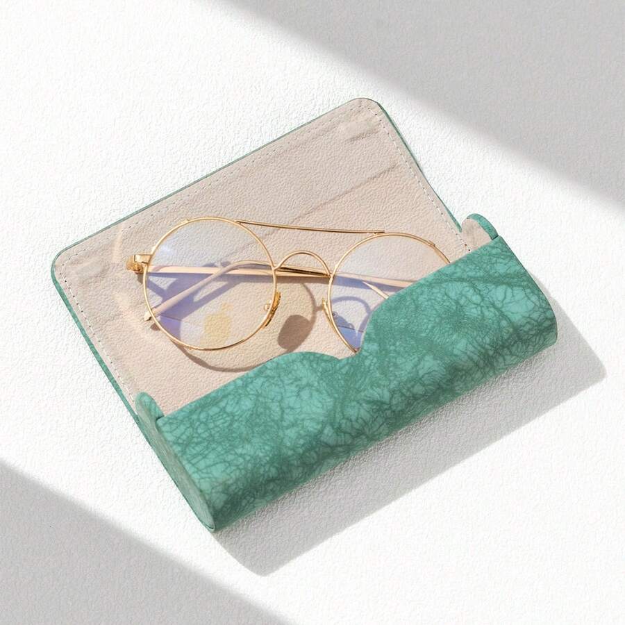 Portable Solid Color Tie-Dye Magnetic Glasses Case