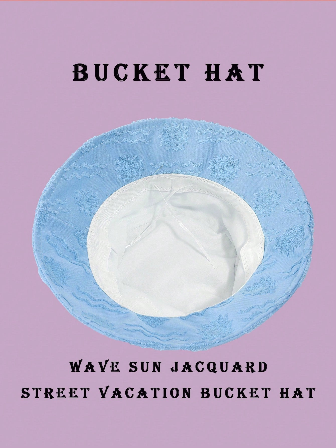 1pc Polyester Casual Street Style Sun Wave Pattern Bucket Hat