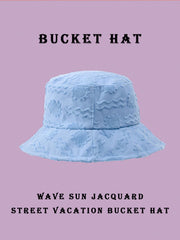 1pc Polyester Casual Street Style Sun Wave Pattern Bucket Hat