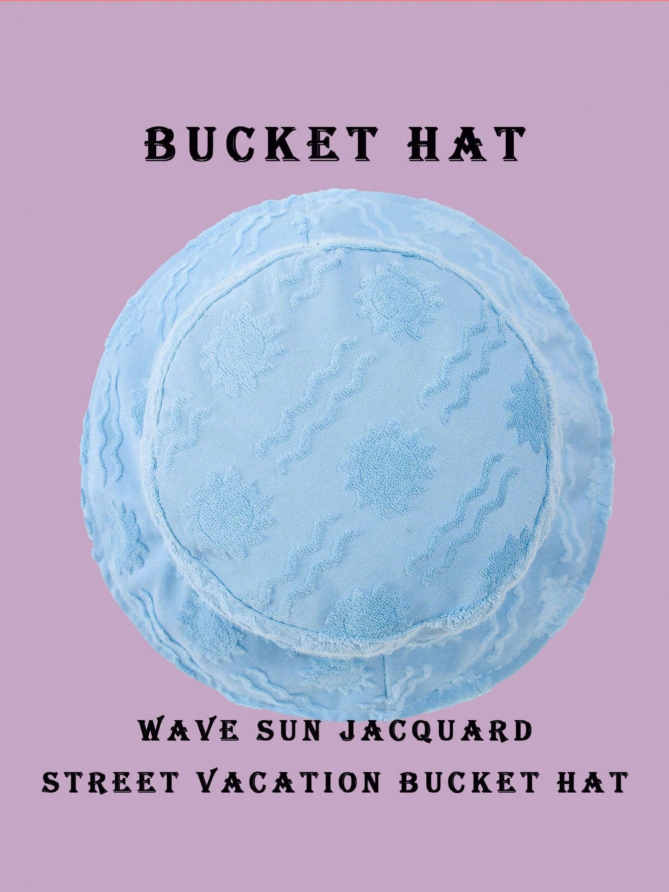 1pc Polyester Casual Street Style Sun Wave Pattern Bucket Hat