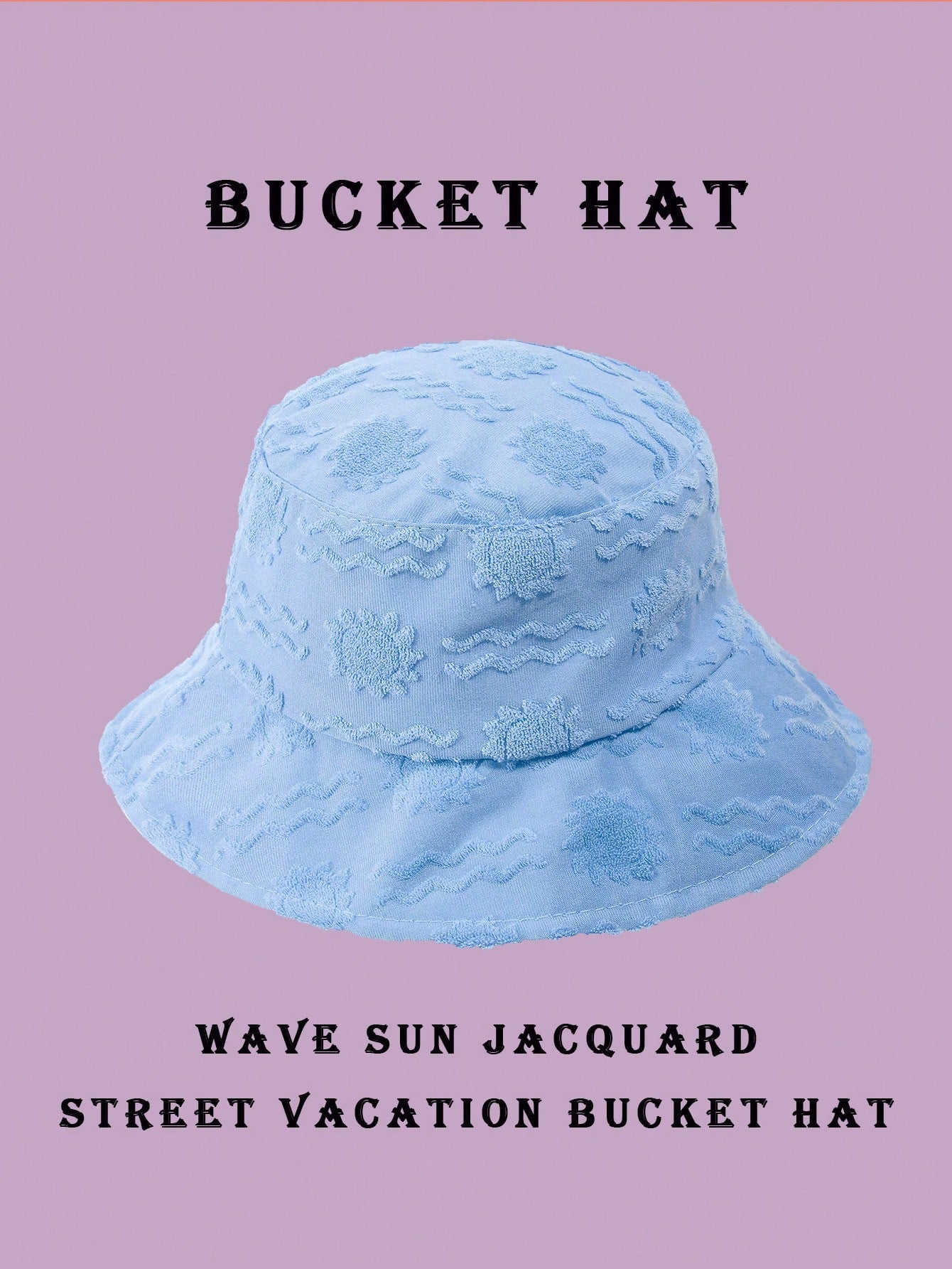 1pc Polyester Casual Street Style Sun Wave Pattern Bucket Hat