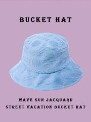 1pc Polyester Casual Street Style Sun Wave Pattern Bucket Hat