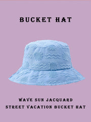 1pc Polyester Casual Street Style Sun Wave Pattern Bucket Hat