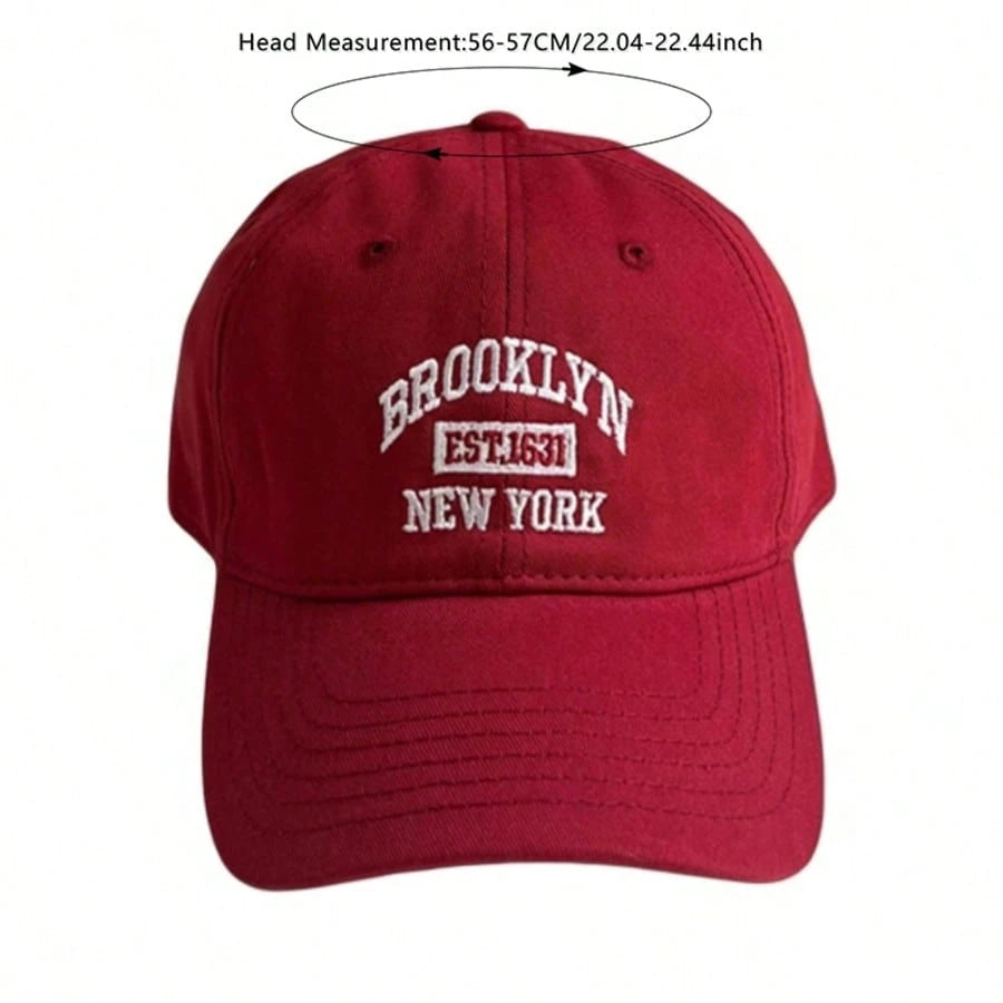 1pc Wine Red Oversized Brim Sun-Shading Versatile Baseball Cap
