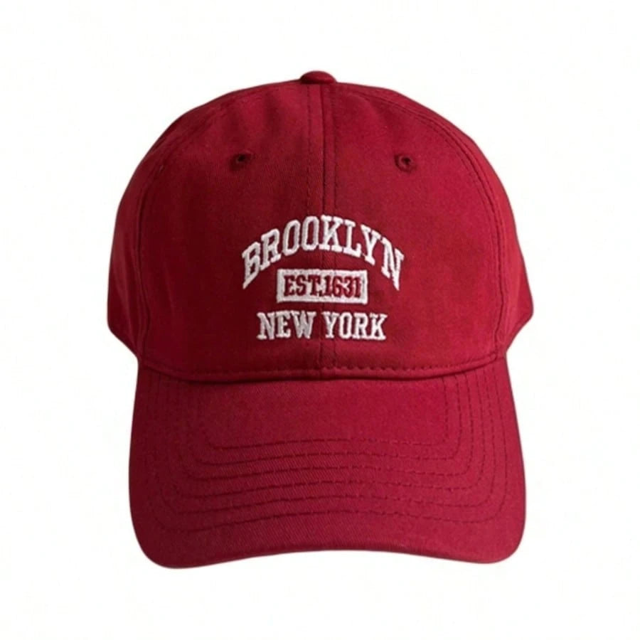1pc Wine Red Oversized Brim Sun-Shading Versatile Baseball Cap