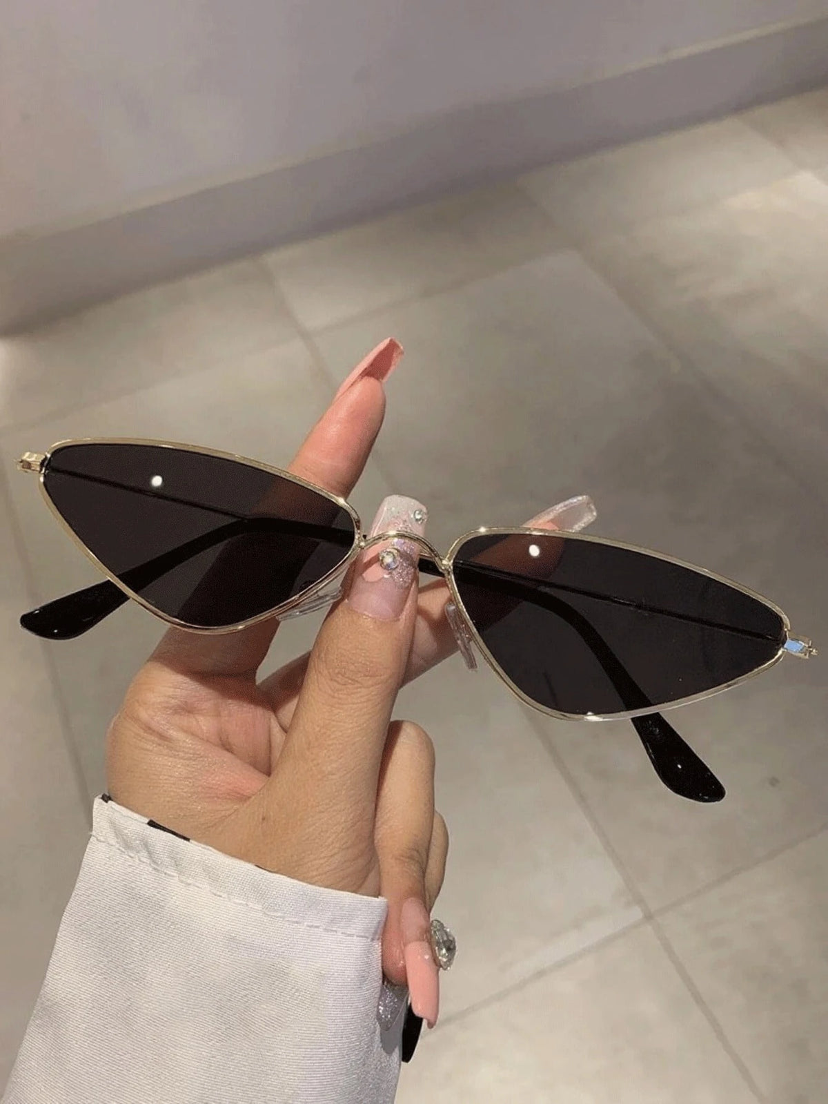 1pc Triangle Ocean Slice Small Frame Street Style Glasses