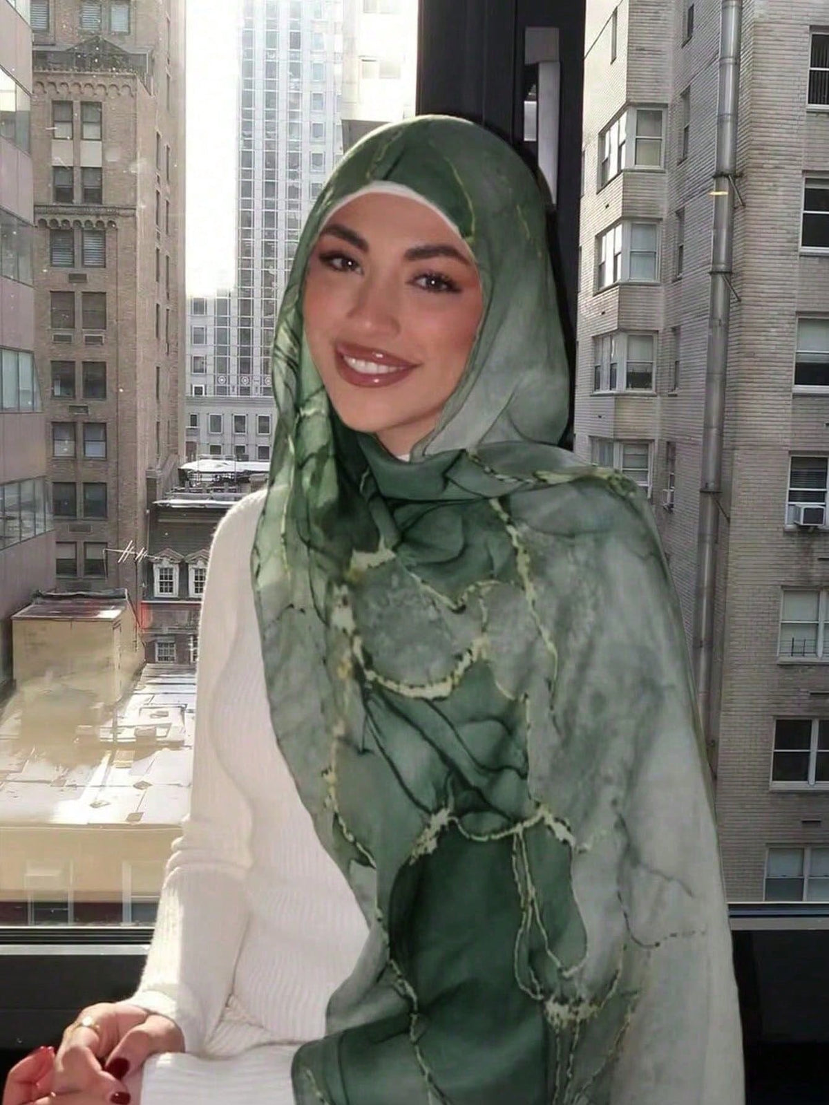 1pc Watercolor Print Headscarf Bohemian Style Hijab