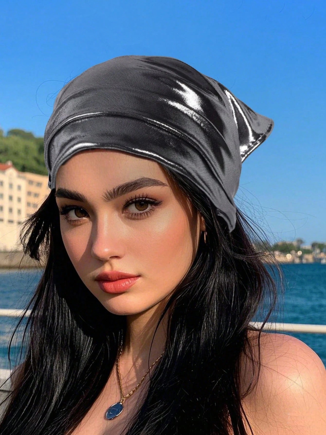 1pc Silver Square Headscarf