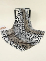 1pc Minimalist Printed Satin Square Scarf