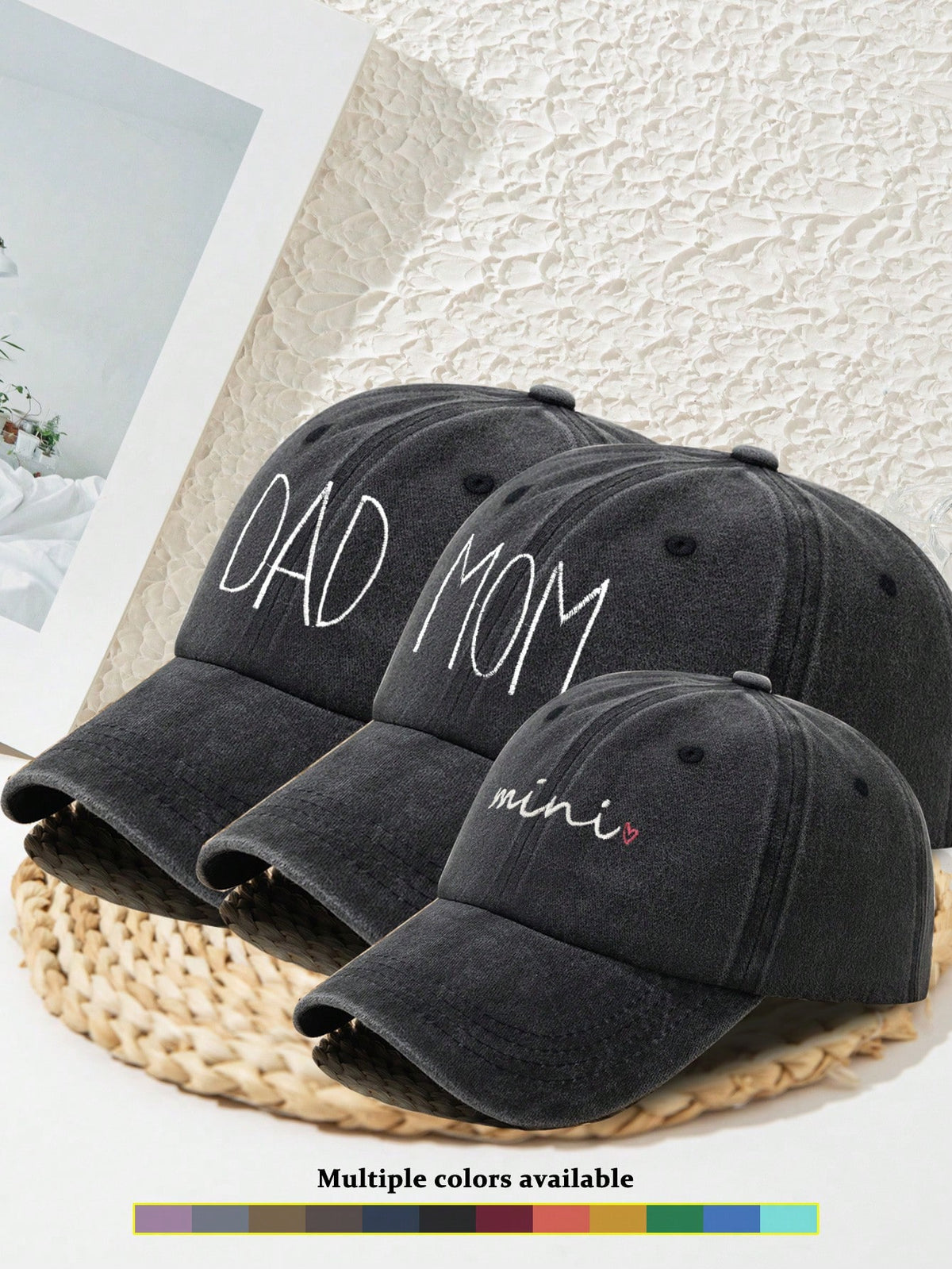 3pcs Embroidered Baseball Cap Set