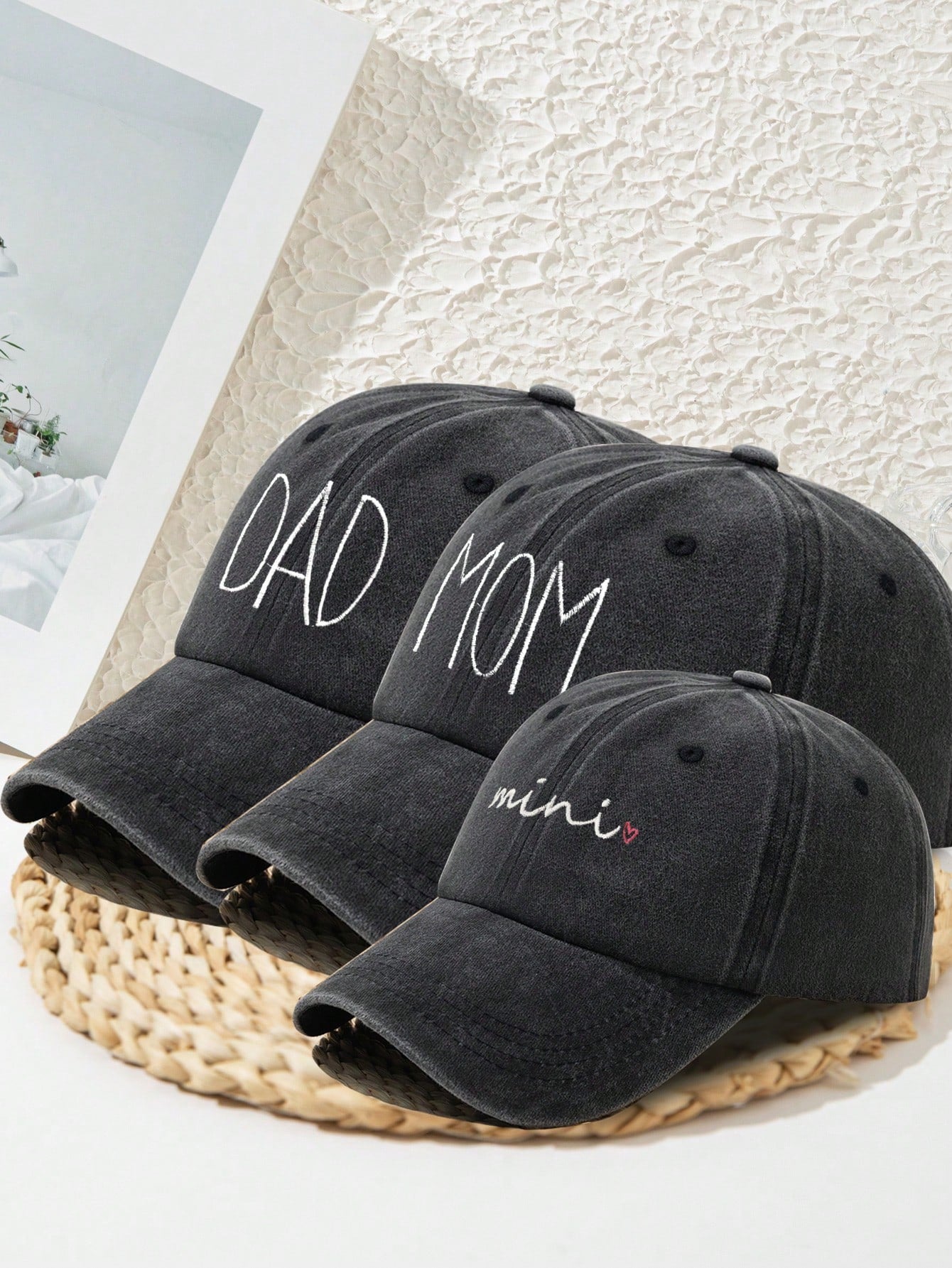 3pcs Embroidered Baseball Cap Set