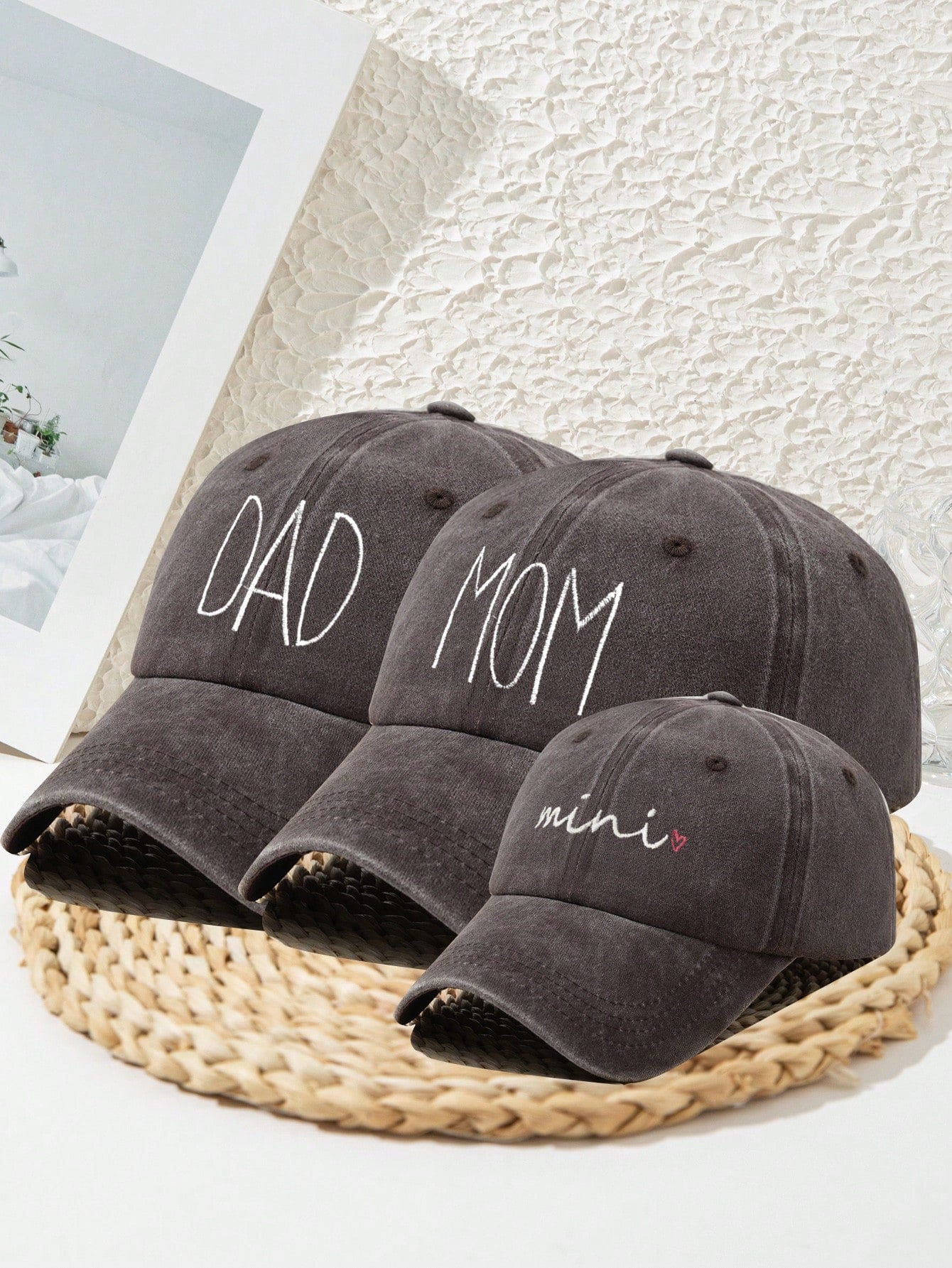 3pcs Embroidered Baseball Cap Set