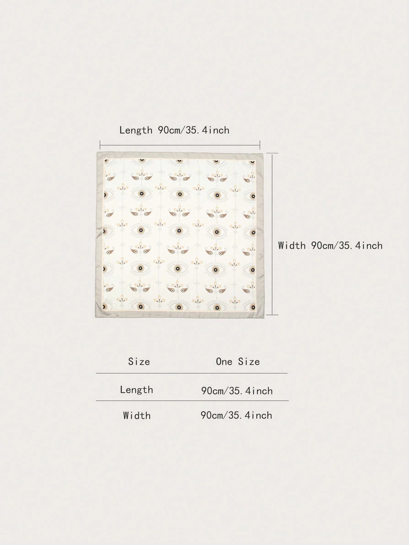 1pc Simple Printed Square Neckerchief Scarf