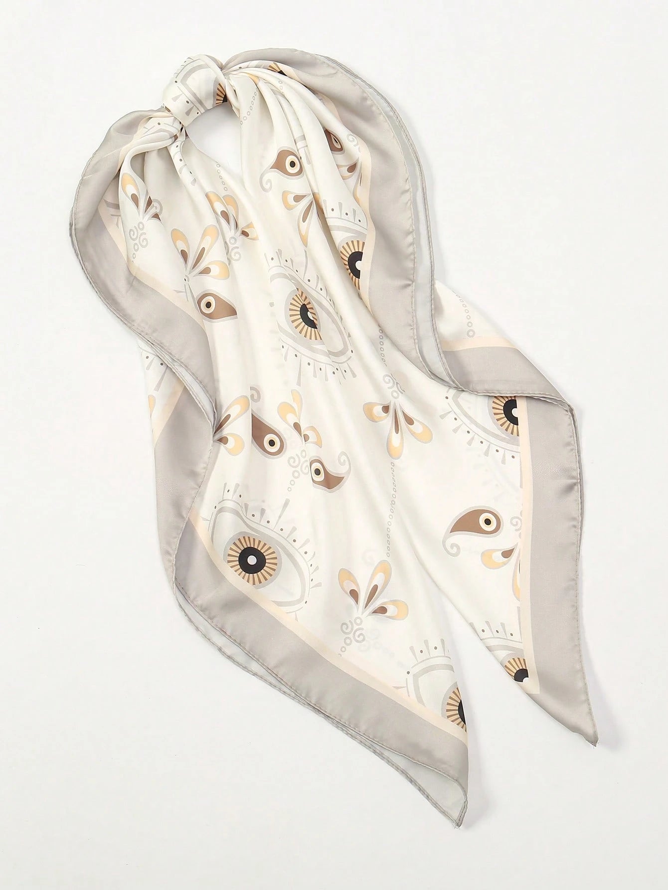 1pc Simple Printed Square Neckerchief Scarf