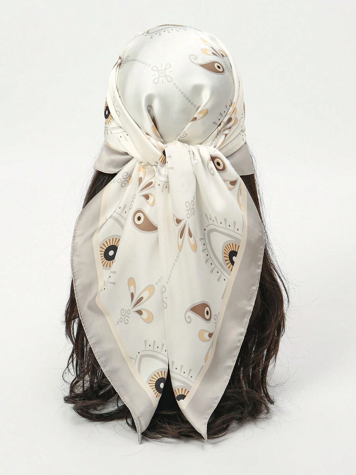 1pc Simple Printed Square Neckerchief Scarf