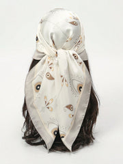 1pc Simple Printed Square Neckerchief Scarf
