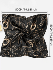 1pc Bohemian Style Chain Floral Print Scarf