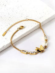 Butterfly Charm Rhinestone Decor Chain Bracelet