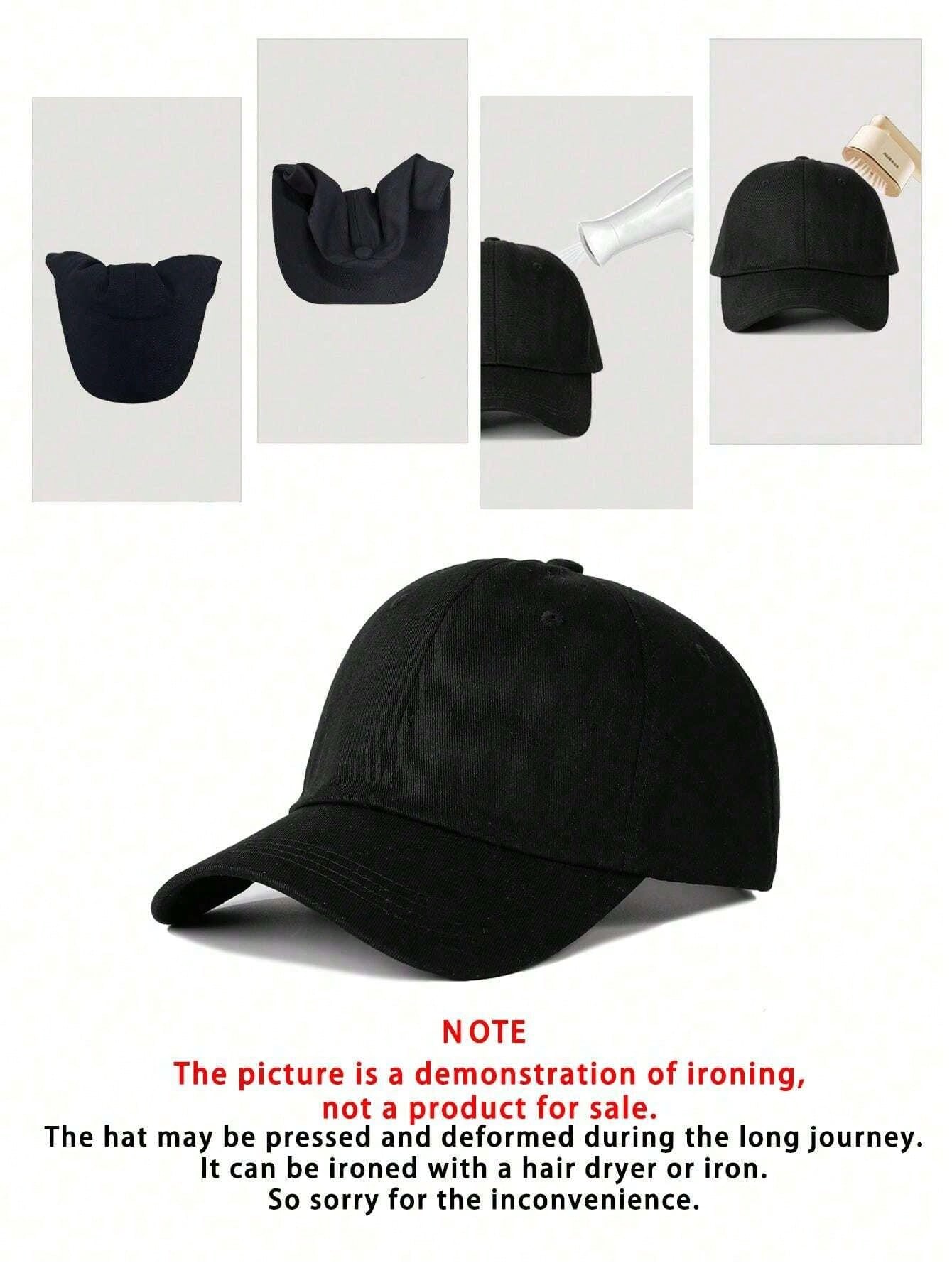 1pc Wine Red Oversized Brim Sun-Shading Versatile Baseball Cap