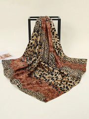 1pc Minimalist Printed Satin Square Scarf