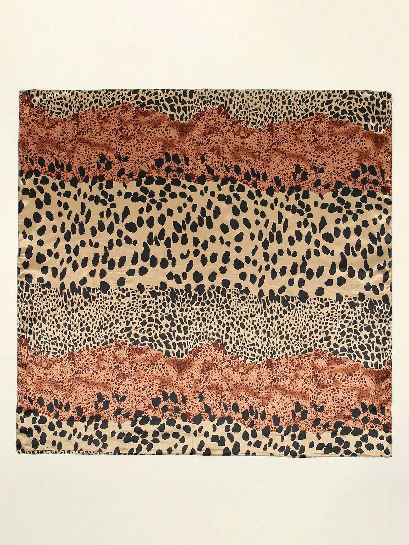 1pc Minimalist Printed Satin Square Scarf