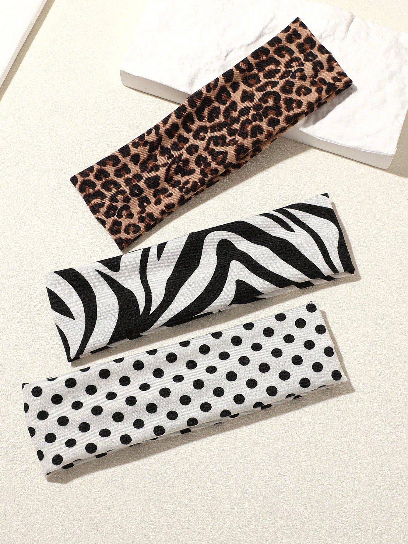 3pc Kawaii Print Elastic Sweatband Set