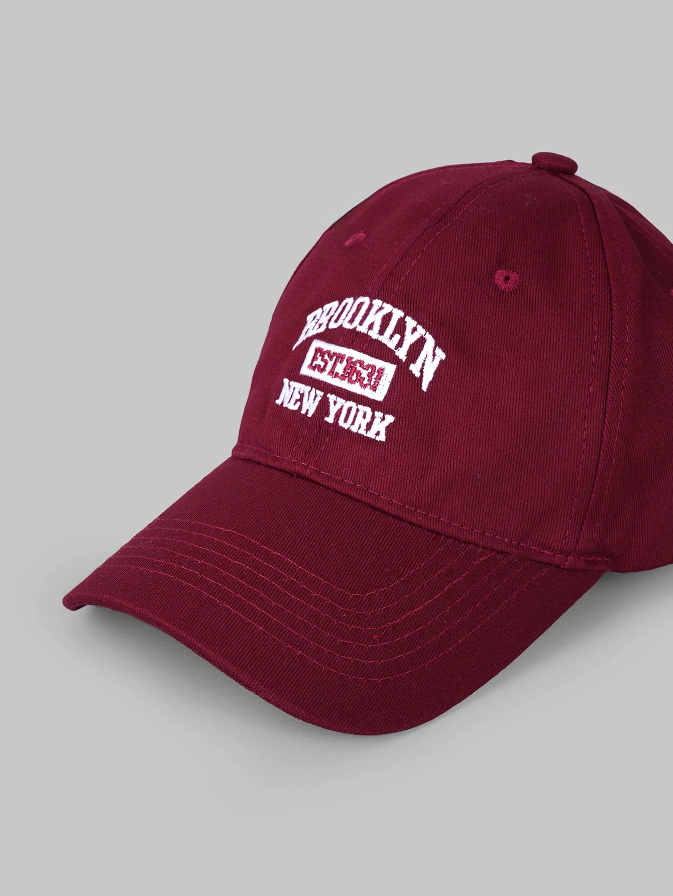1pc Wine Red Oversized Brim Sun-Shading Versatile Baseball Cap