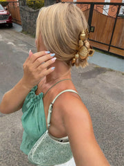 1pc Summer Beach Seashell Texture Striped Hair Clip