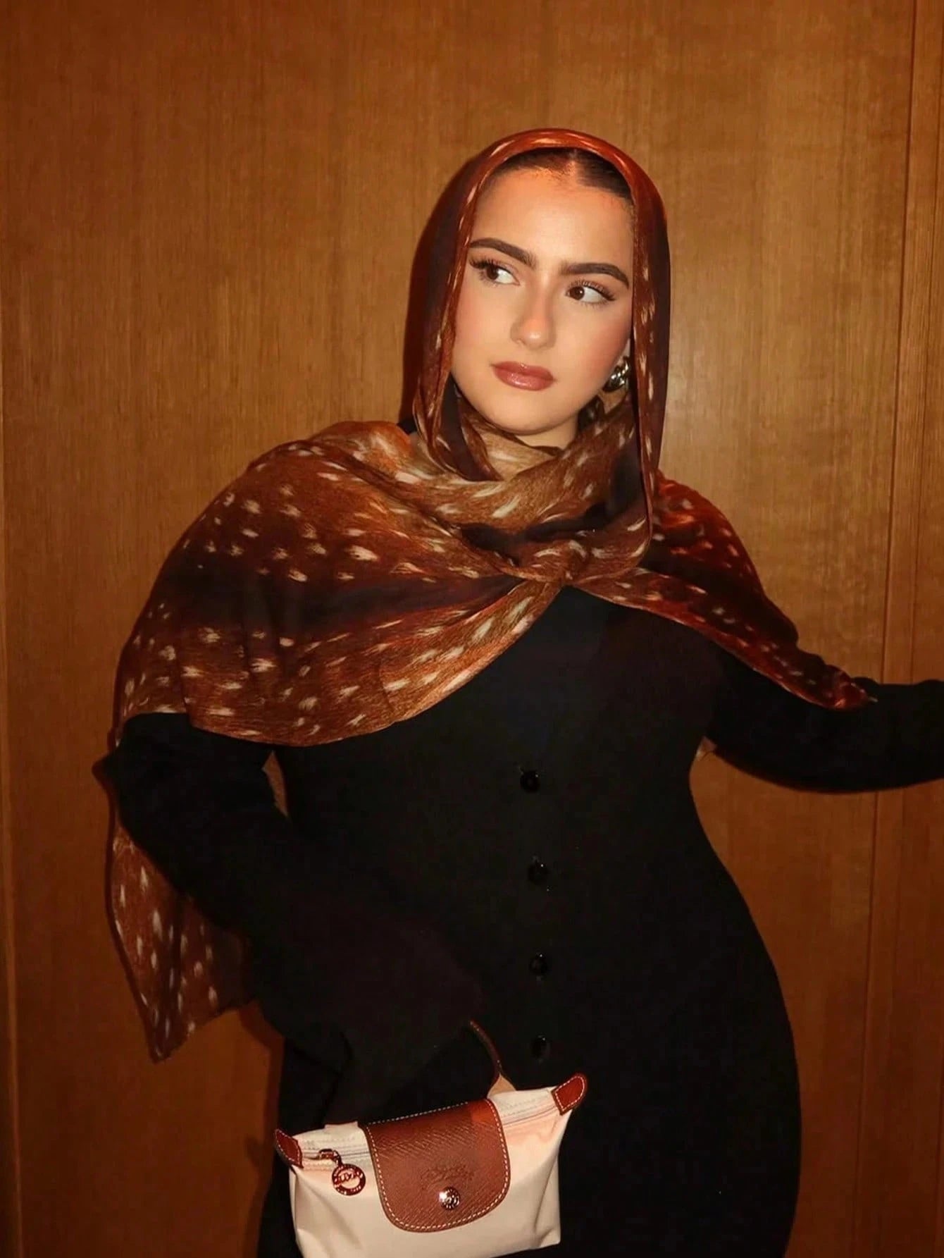 1pc Bohemian Watercolor Deer Pattern Scarf