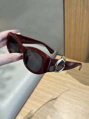 Casual Retro Burgundy Sunglasses