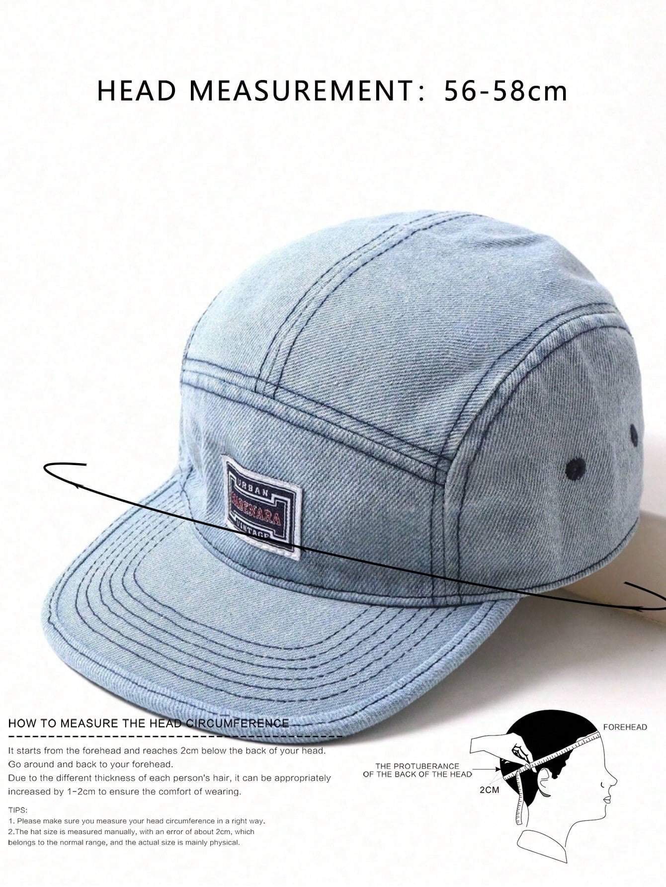 1pc Vintage Washed Distressed Flat Brim Casual Baseball Cap