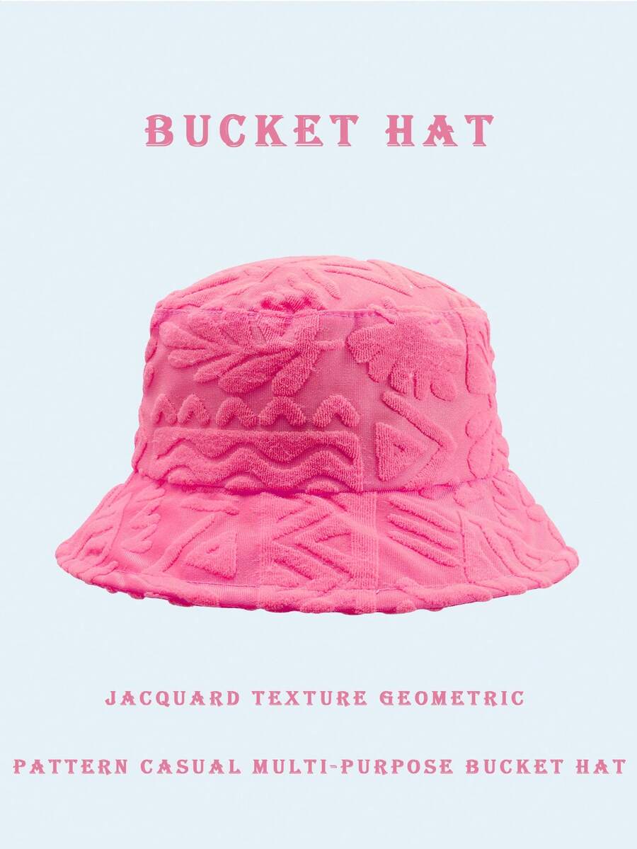 1pc Polyester Casual Street Style Sun Wave Pattern Bucket Hat