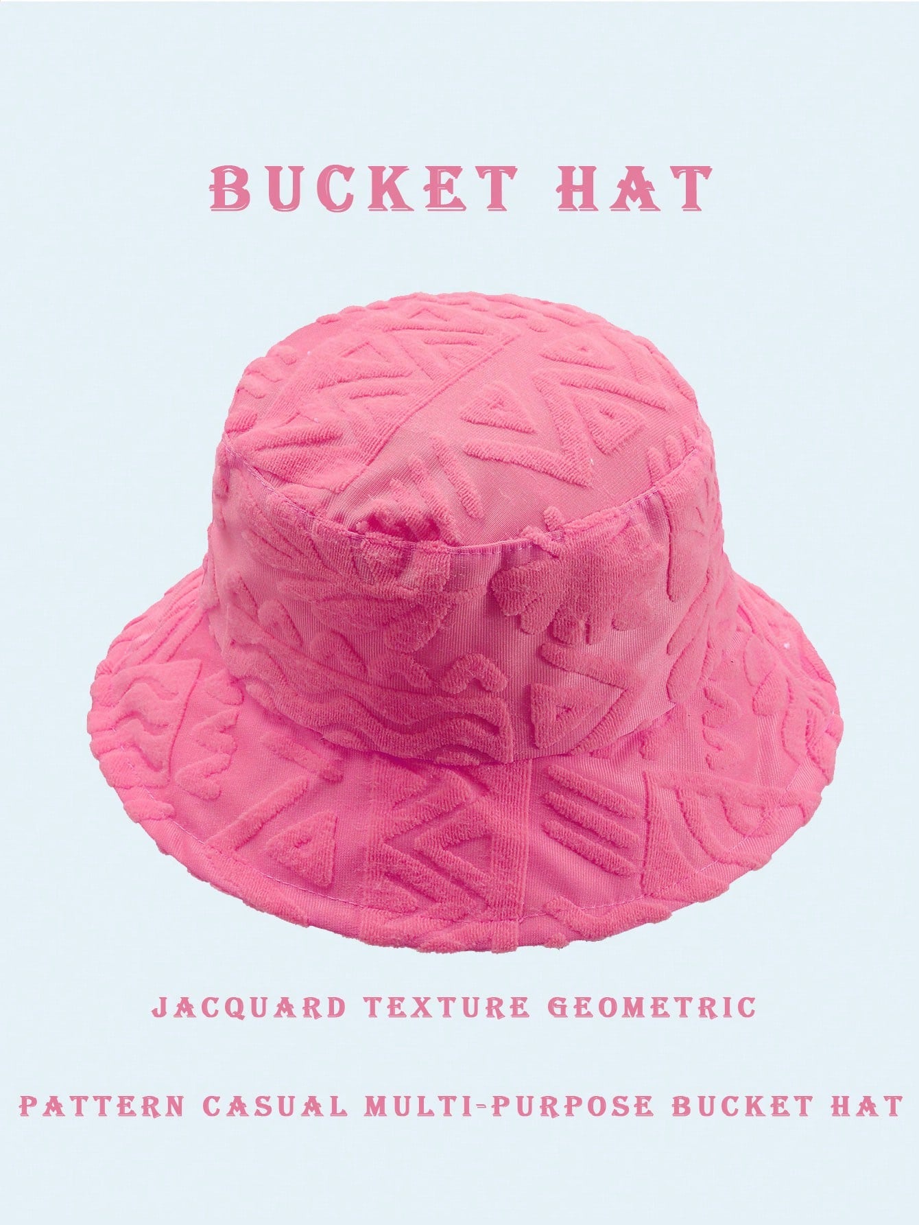 1pc Polyester Casual Street Style Sun Wave Pattern Bucket Hat