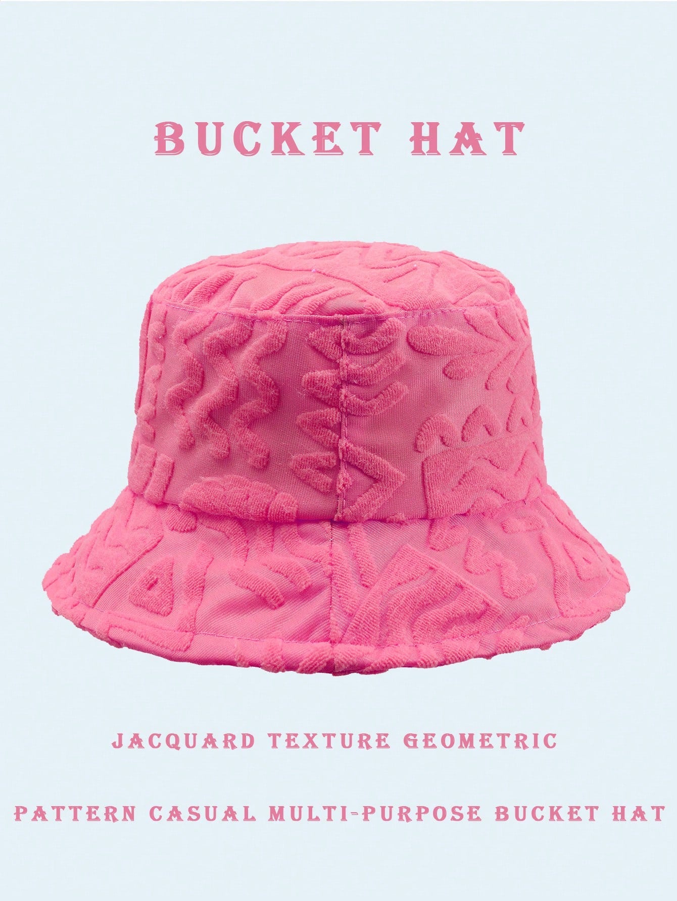 1pc Polyester Casual Street Style Sun Wave Pattern Bucket Hat