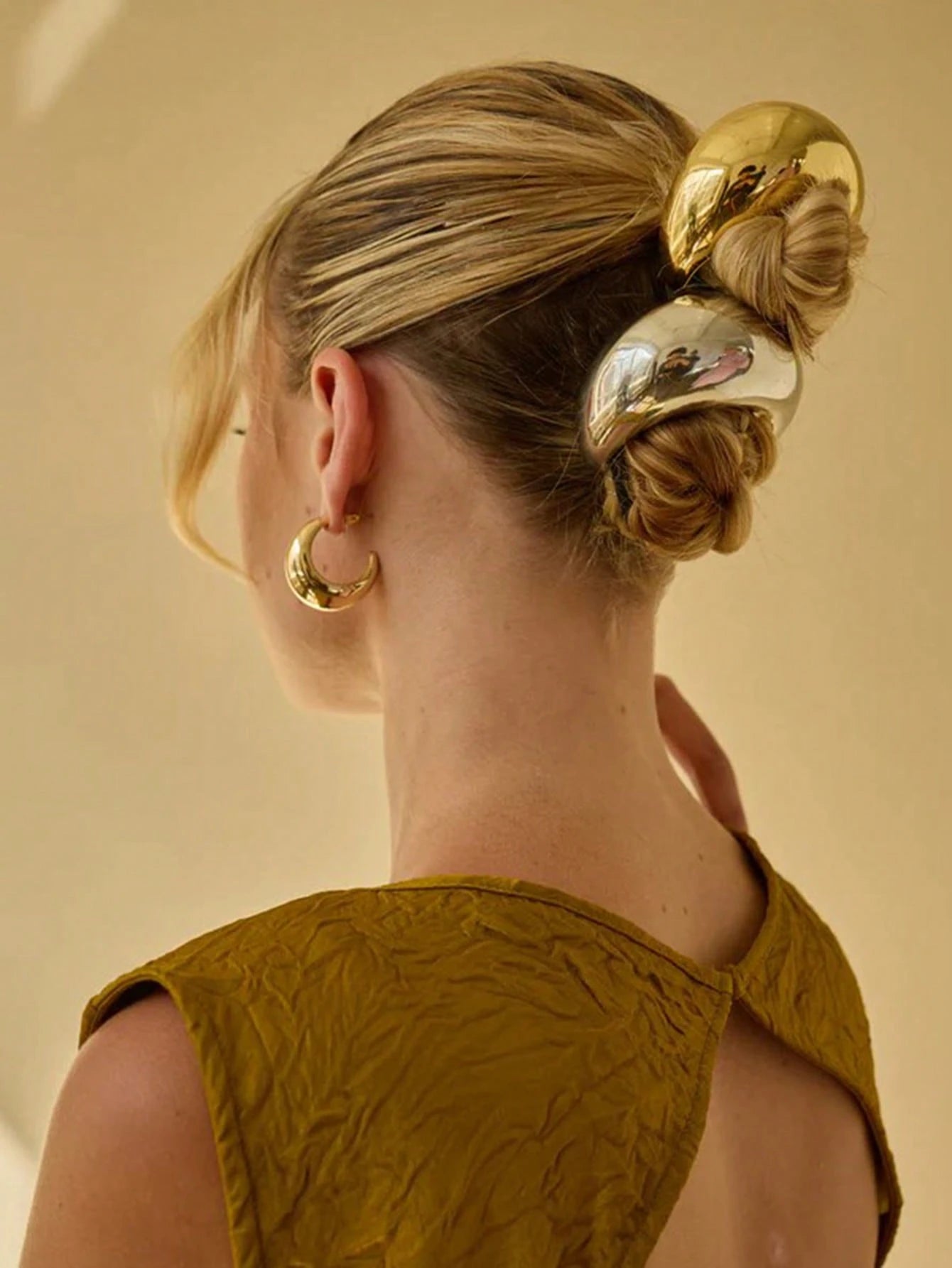 2pcs Punk Geometric Metal Headband Set, Elastic Hair Hoop - www.thetreasurebox.me