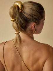 2pcs Punk Geometric Metal Headband Set, Elastic Hair Hoop - www.thetreasurebox.me