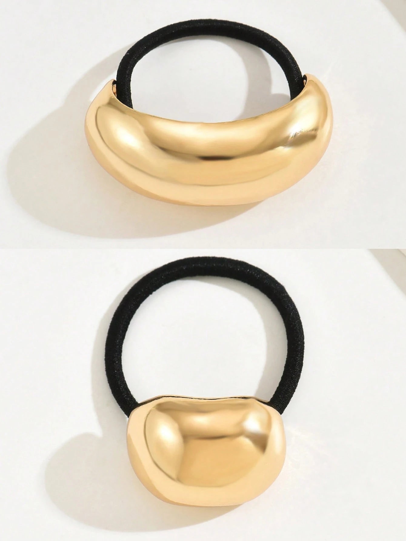 2pcs Punk Geometric Metal Headband Set, Elastic Hair Hoop - www.thetreasurebox.me