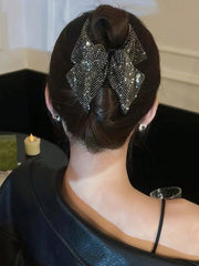 Sparkling Rhinestone Bow Hair Clip Large Crystal Bow Hair Barrette