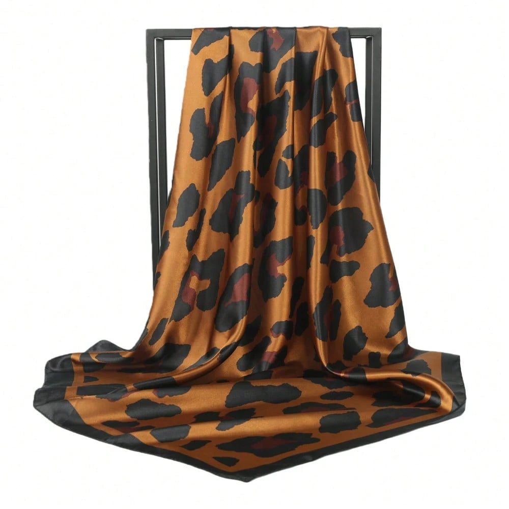 1pc Brown Leopard Print Scarf