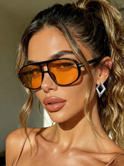 Retro Orange Aviator Sunglasses