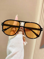Retro Orange Aviator Sunglasses