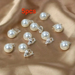 5pcs Faux Pearl Hair Clips