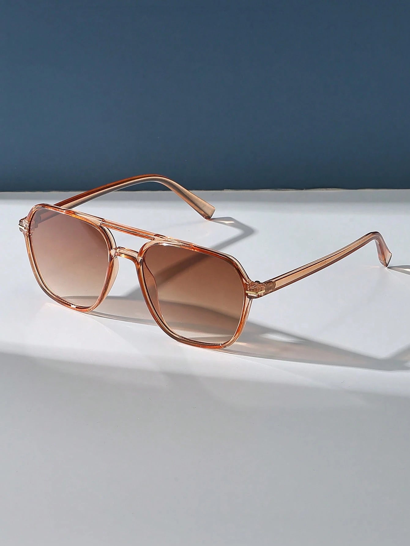 Champagne Retro Aviator Sunglasses