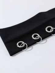 Black Elastic Ring Hollow Out Sports Yoga Wrap