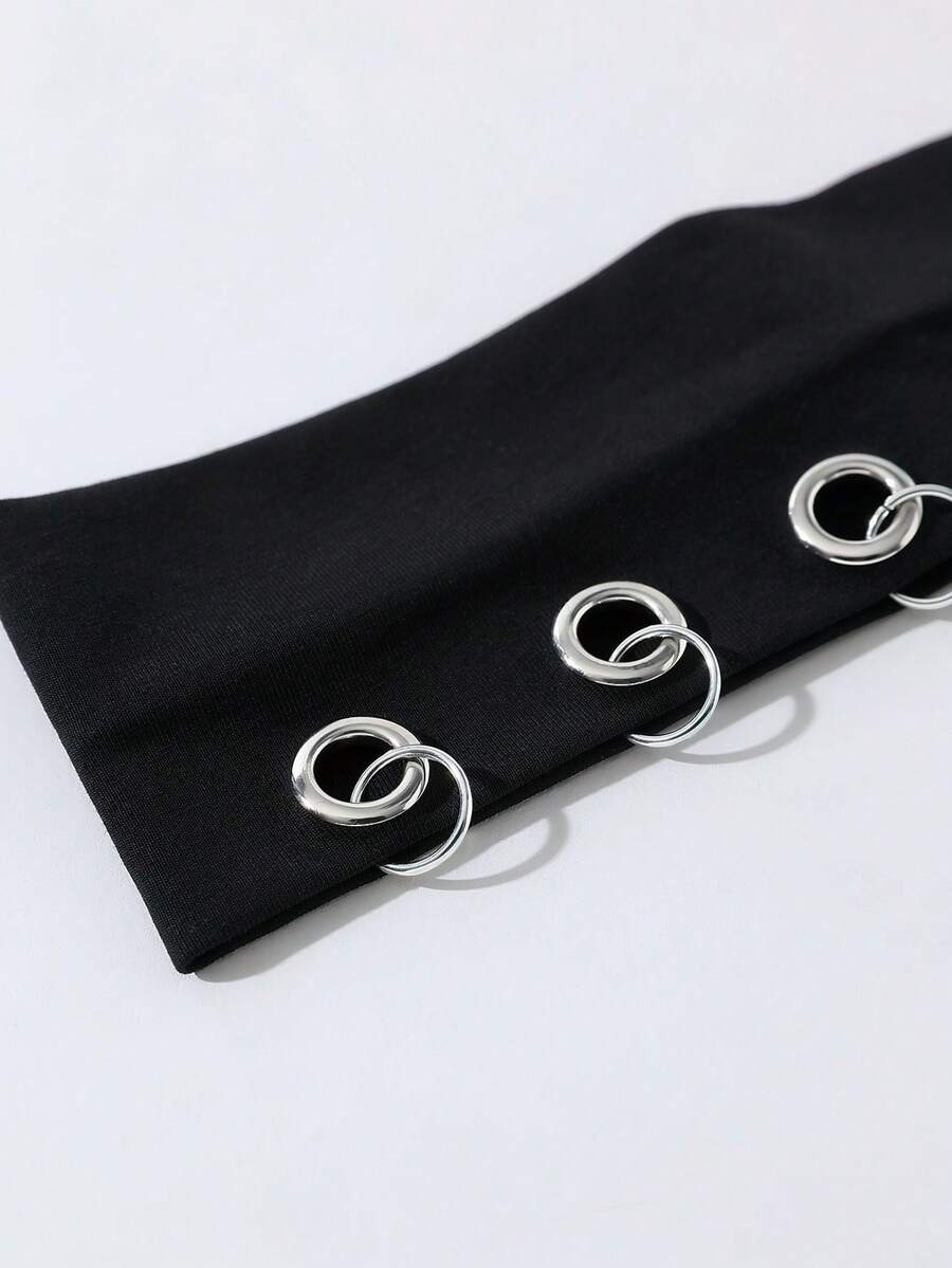 Black Elastic Ring Hollow Out Sports Yoga Wrap