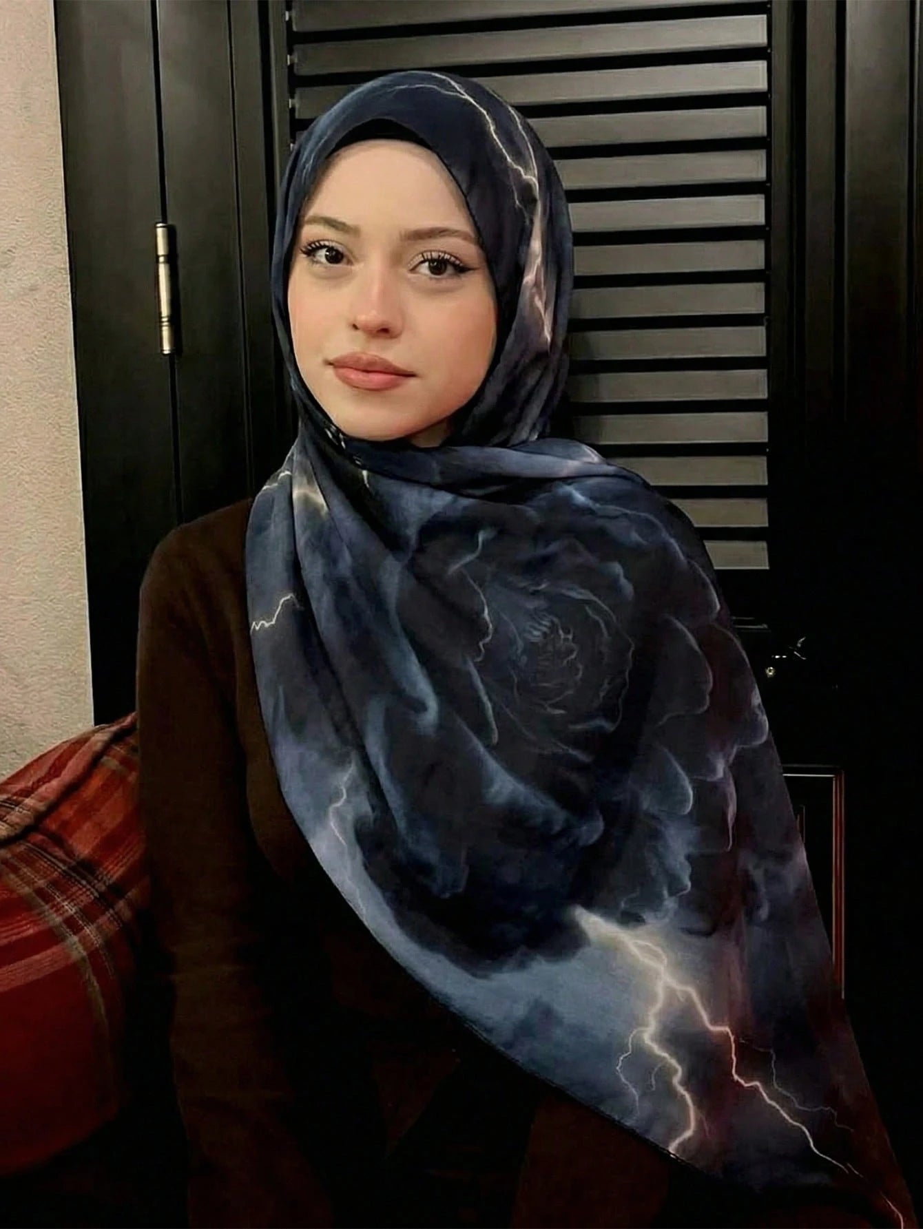 1pc Bohemian Style Watercolor Lightning Floral Print Viscose Hijab Scarf