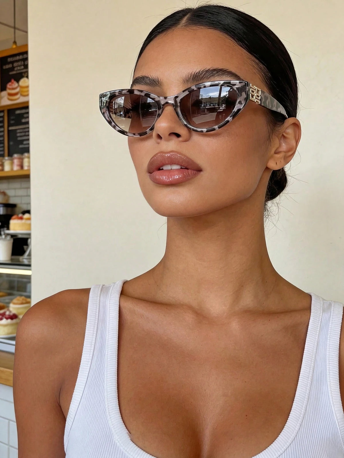 Leopard Print Cat Eye Sunglasses