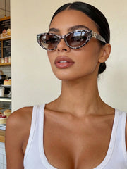 Leopard Print Cat Eye Sunglasses