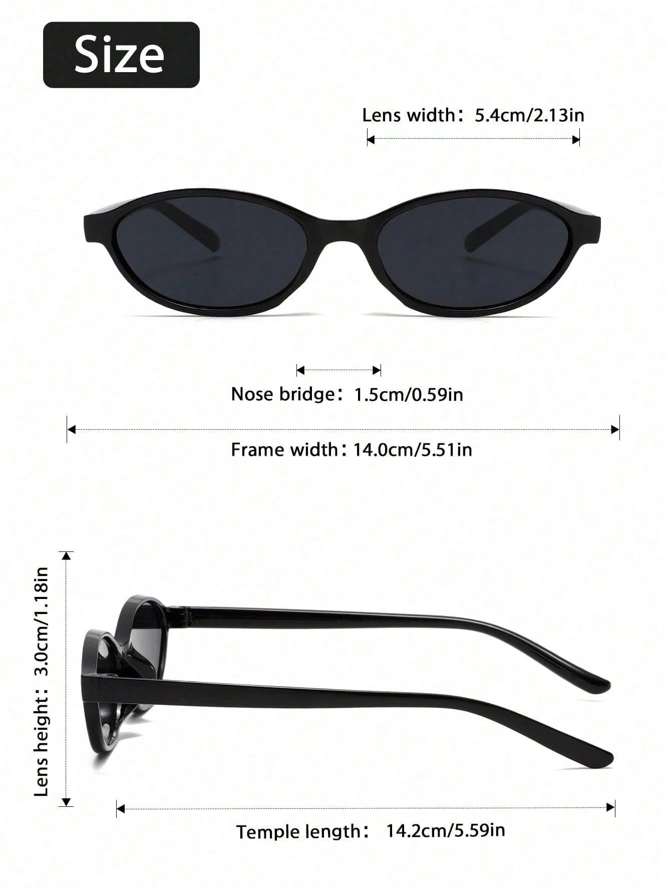 9pcs Cat Eye Tinted Lens Sunglasses Set