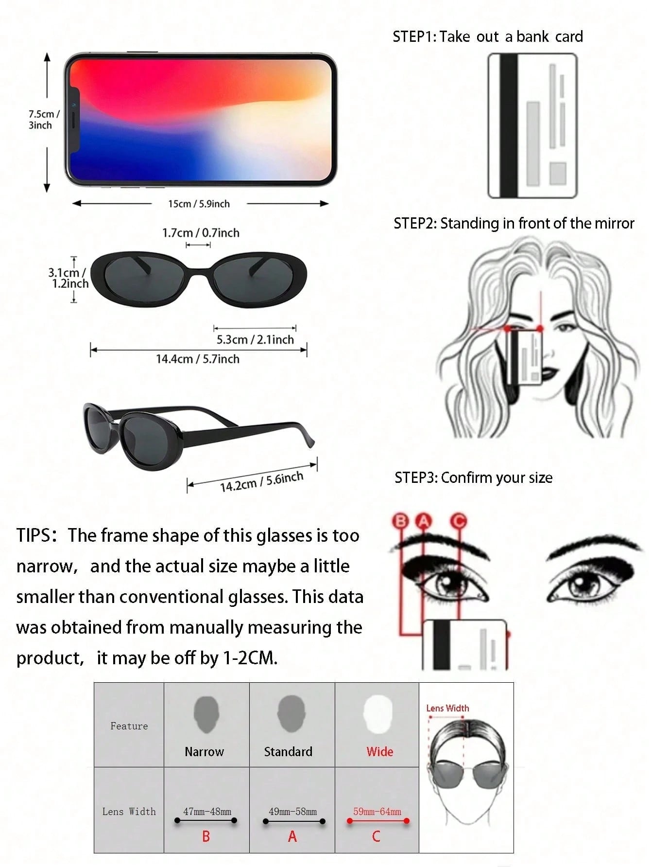 9pcs Cat Eye Tinted Lens Sunglasses Set